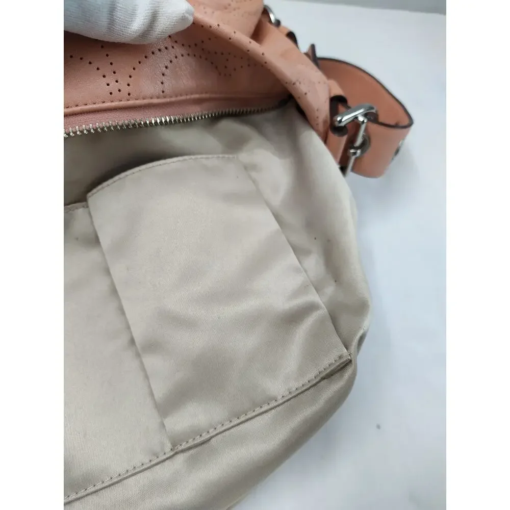 Coach Signature Petal Pink Leather Zipper Closure Crossbody Bag